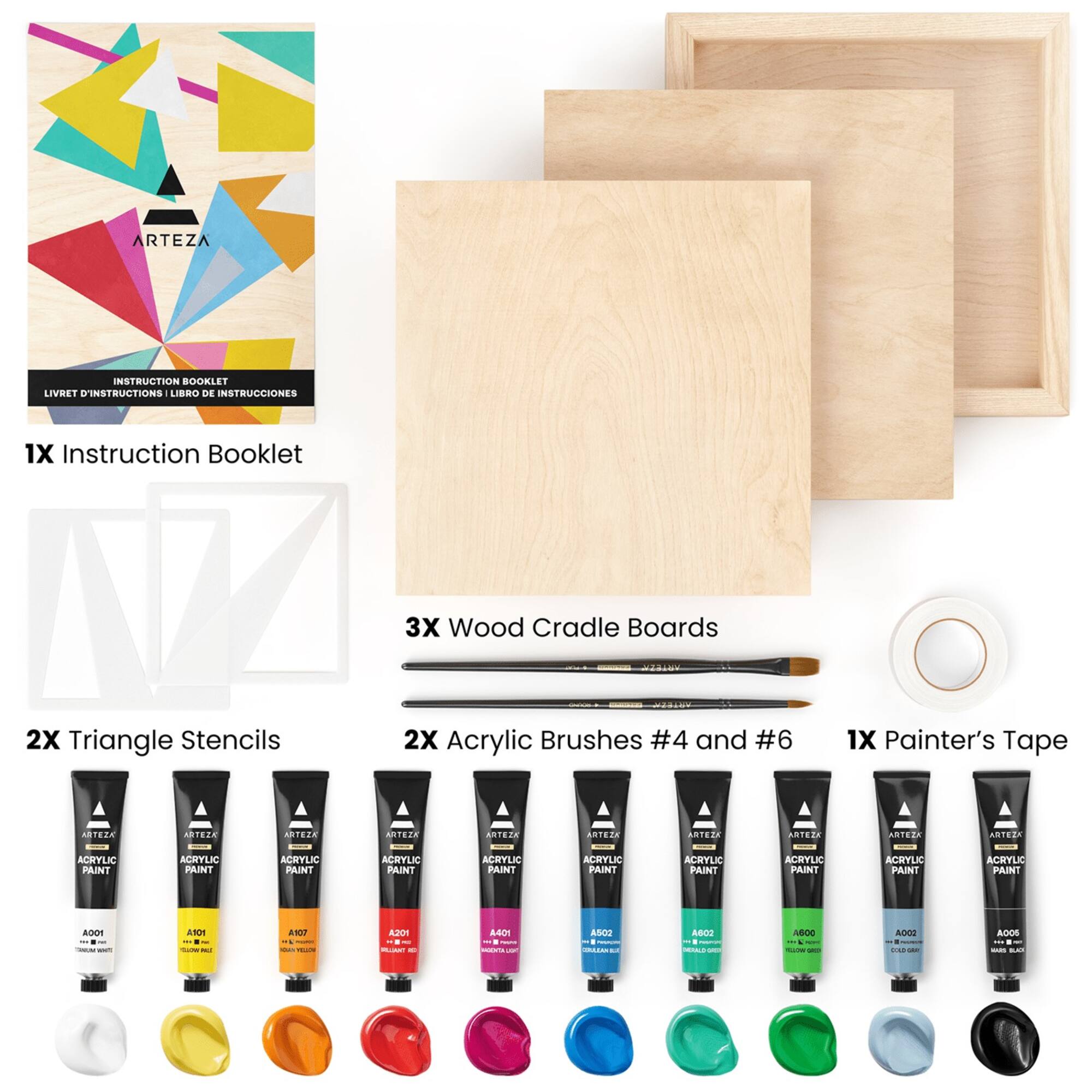 Arteza® 19 Piece Abstract Wood Painting Kit
